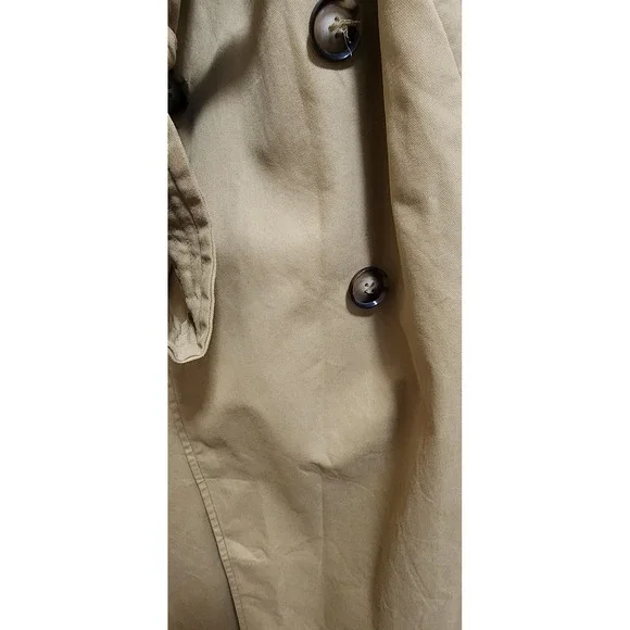 Nili Lotan Women's XL Classic Tan Double Breasted Belted Trench Coat Luxury Chic - Picture 6 of 8